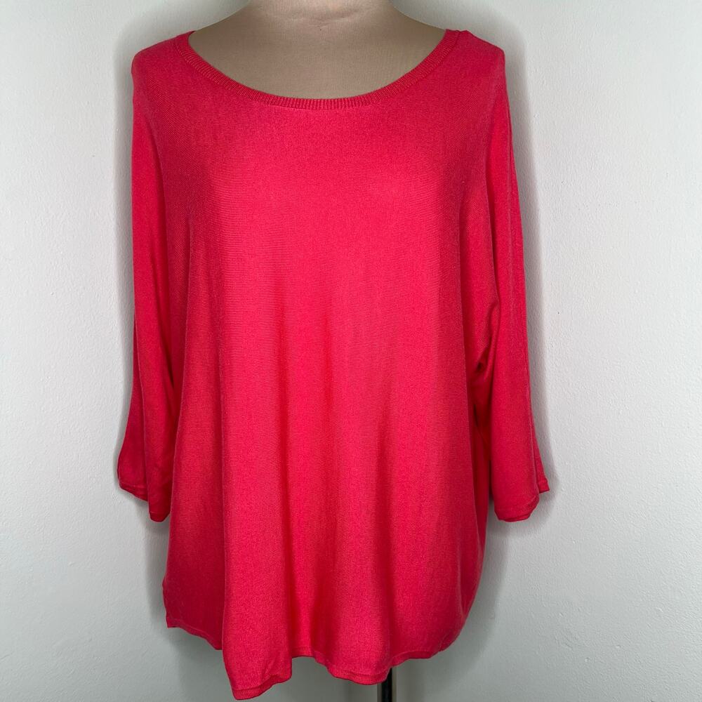 Ann Taylor Sweater Large Womens Pink Cashmere Blend Knit Relaxed Minimalist Chic